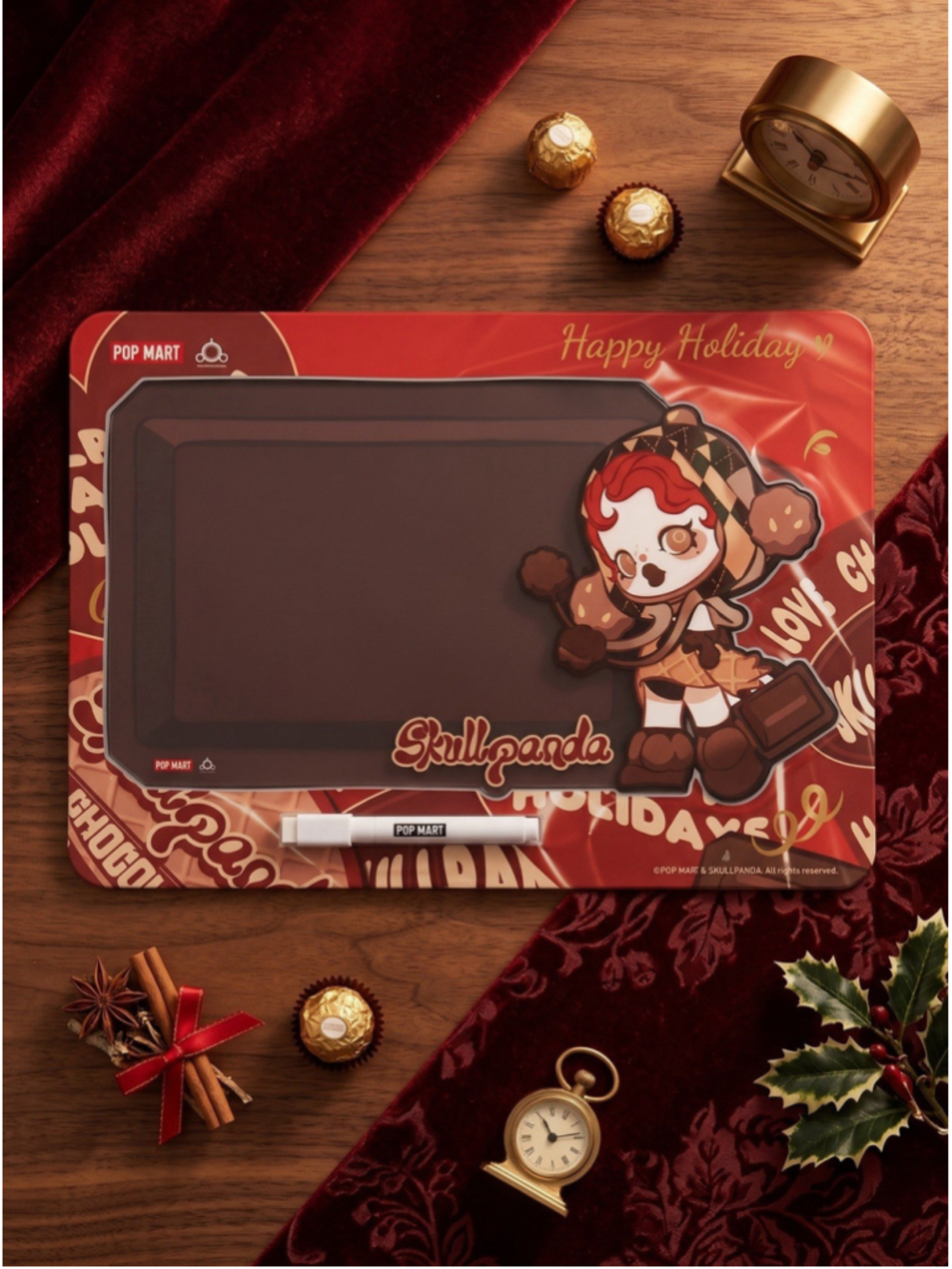 POP MART - Skullpanda Happy Holidays Magnetic Message Board Kit, Dry Erase Board